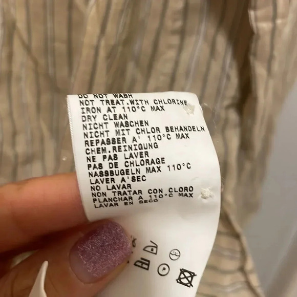 Mauro Grifoni woman’s tan with grey striped tunic - Picture 9 of 10